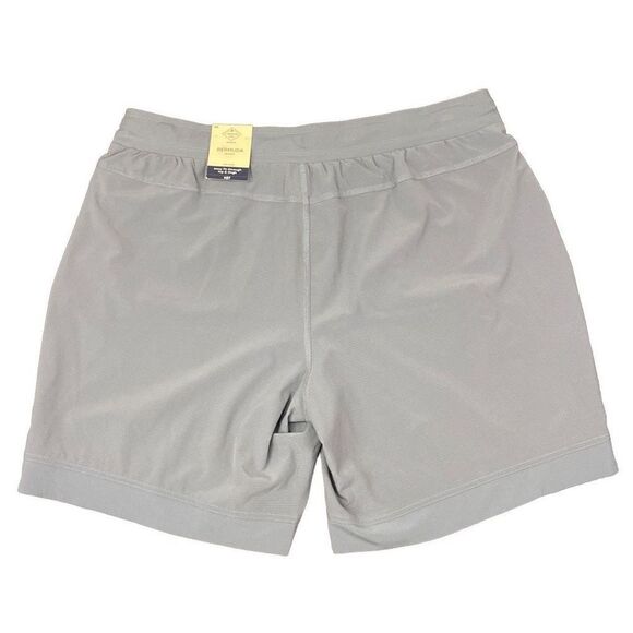 NWT Men’s Bermuda Short 0X Mid Rise Easy Fit Colonial Pewter Elastic Tie Waist - Picture 2 of 4